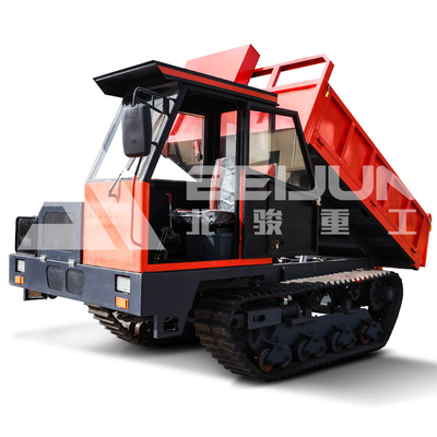 Rated Load 10 Ton Dumper Crawler Truck Hydraulic Engineering Rubber For Garden Transporter