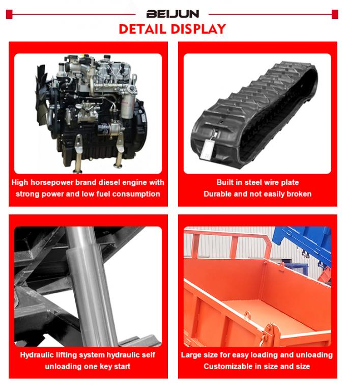 12 Ton Mud Road Tracked Diesel Crawler Dumper Truck Engine Powered ...